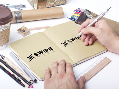 Swipe Wire Logo Design - Illustrator branding design flat illustration illustrator lettering logo logo design minimal typography