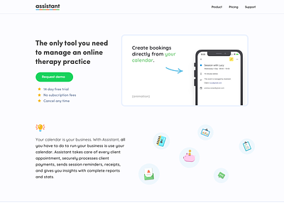 Assistant - Landing Page app landing page mental health timewith
