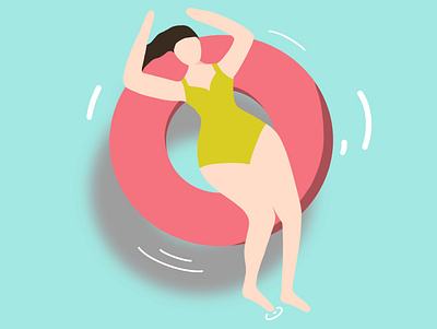 Summer illustration - girl in the pool on the rubber ring 2d adobe illustrator cartoon designer digital painting graphic design illustration illustrator procreate