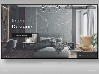 Landing page Interior Designer clean design figma landing minimal ui uiux user interface ux web web design website
