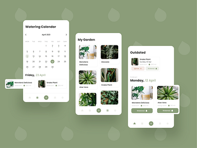 Plant Watering App adobexd app mobile mobile app plant plant care ui ui design watering