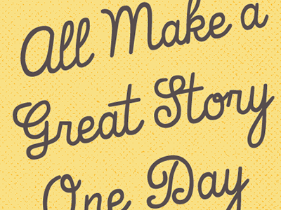 Nanowrimo Inspirational Cards lettering script texture yellow