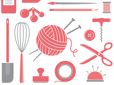 DIY icons cooking crafts icons vector