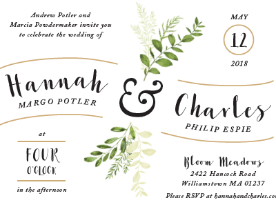 Hannah and Chuck invitation wedding
