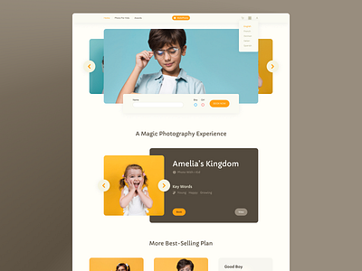 Website Design Concept for Kids Photography