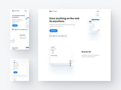 Web clipper landing page minimal web white