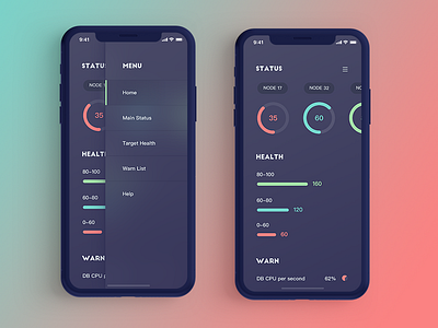 Dashboard App Design app color dark dashboard minimal mobile sidebar ui ux