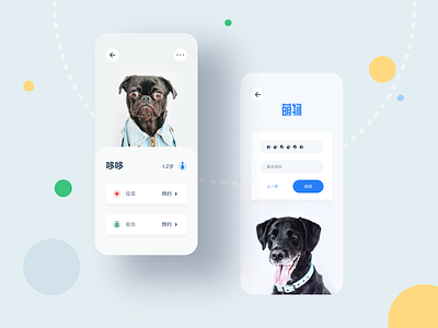 Pet APP Design Concept app blue card design dog dogs figma minimal mobile pet pet care pets ui ux white