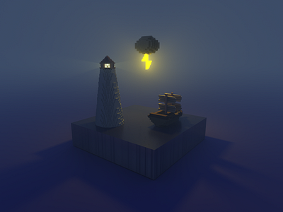 Night Sea by MagicaVoxel