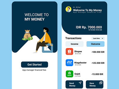 Mobile App Financial Manager design mobile app mobile ui ui ux vector