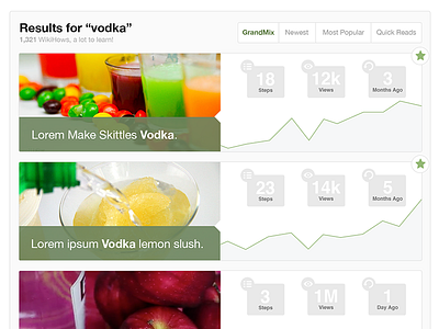 Search Results Design Concept search search results skittles vodka