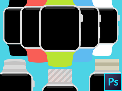 Apple Watch Flat PSD Template apple apple watch flat design psd template watch