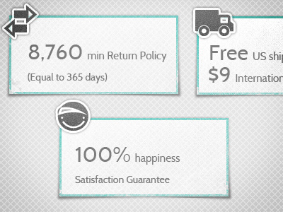 100% happiness ecommerce free shipping happiness icons logo mollettadesign returns