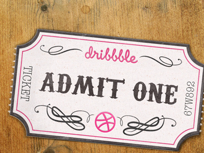 Dribble Invite Giveaway! admit one cinema dribbble invitation dribbble invite dribbble ticket ticket