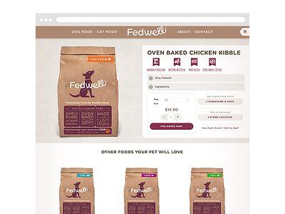 Fedwell Product page dog food dogs ecommerce fedwell product page subscription woocommerce wordpress
