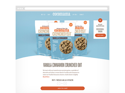 Cocomama Product Page cereals curve food gluten free granola landing page product page svg
