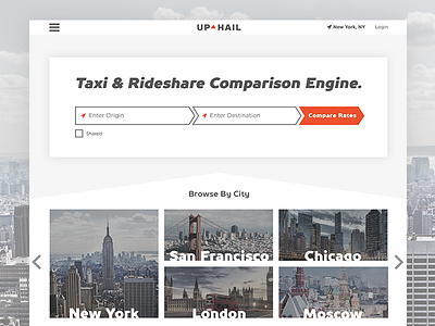 UpHail Homepage Design chevron design homepage new york city rideshare tiles up
