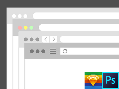 Browser Flat Kit Photoshop & Sketch Template