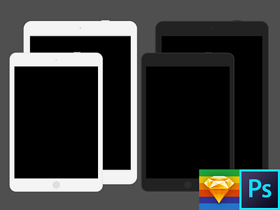 iPad, iPad Mini, Flat Kit Photoshop & Sketch Template chrome firefox free ipad ipad mini photoshop psd safari sketch template