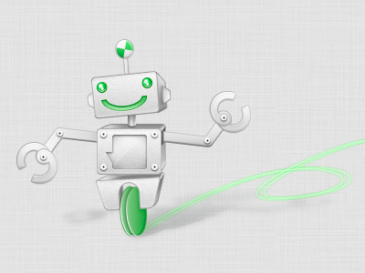 Happy Robot with Fancy Wheels happy illustration logo robot wheels