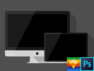 iMac + MacBook Pro Photoshop & Sketch Template free imac macbook pro template