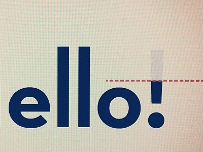 Sometimes I'm exited but don't want to scream. exclamation point hello typography