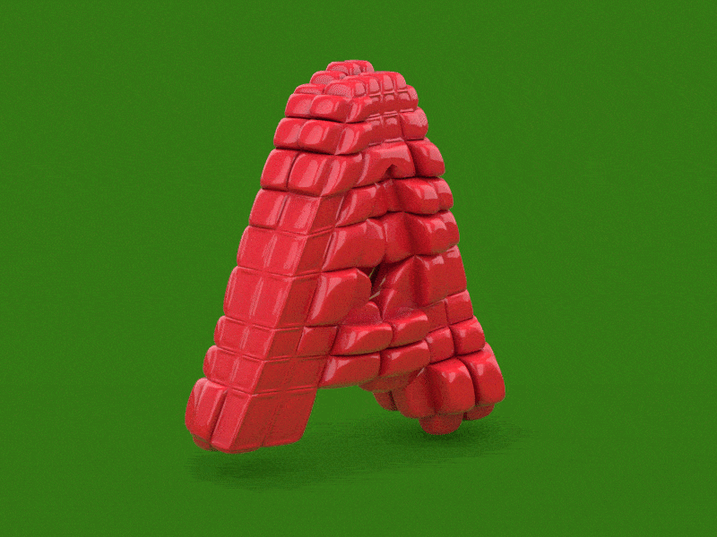 Gummy A 3d 3danimation animated gif cinema4d loop motion motion design