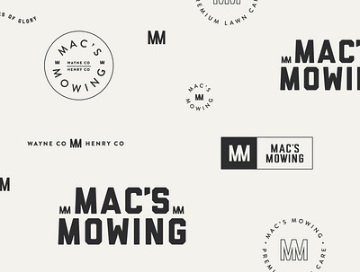 Mac's Mowing branding lawncare logo