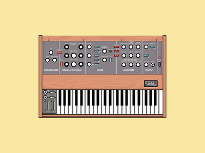 Minimoog illustration minimoog moog sketch synth vector vintage