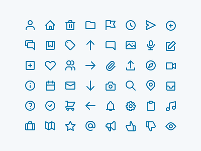 Icons blue icon set icons line icons