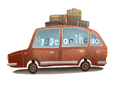 hygge car branding illustration ui