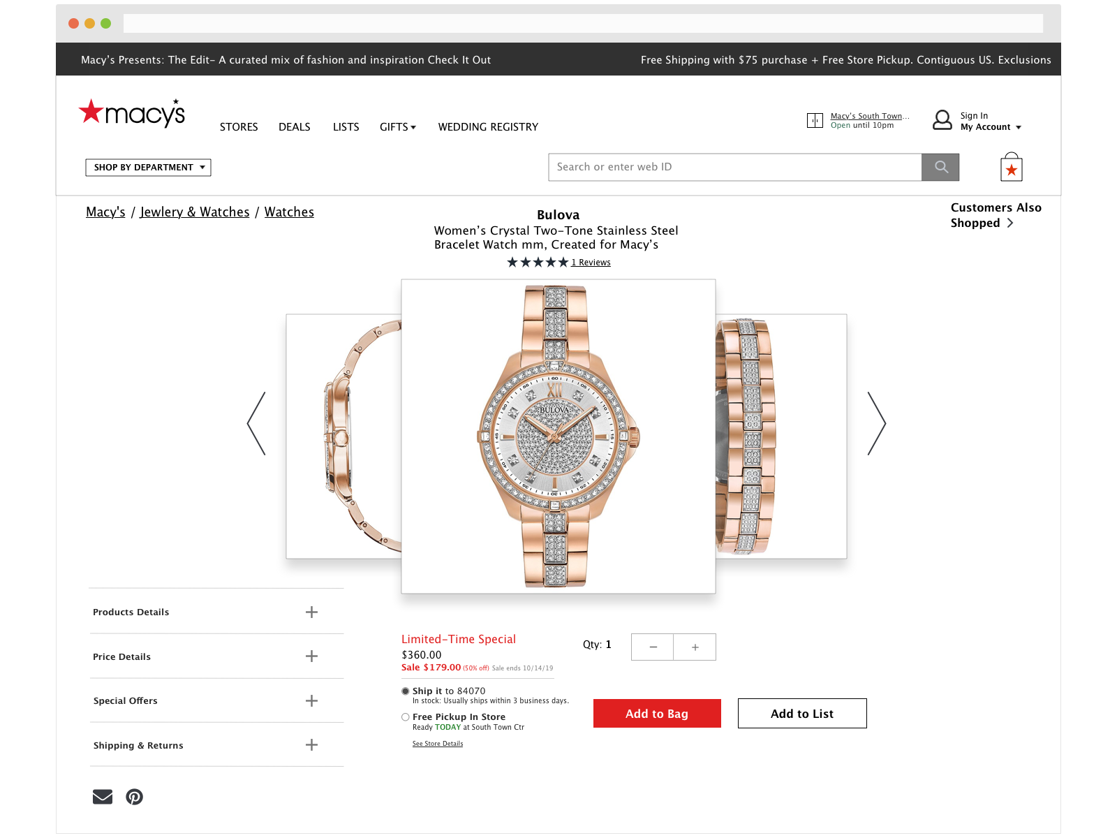 Macy's Product Page by Everything Ella on Dribbble