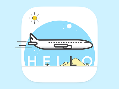 Get Hello - iOS icon blue chat hello icon im ios plane sun