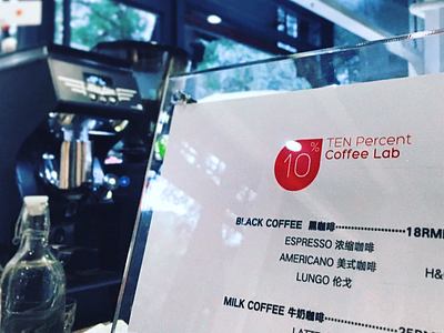 10% Coffee Logo in Cafe Shop