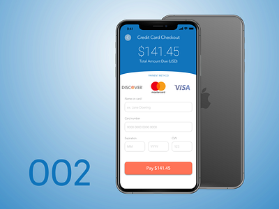 Daily UI 002 - Credit Card Checkout app branding design ui