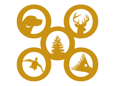 Outdoors Icons branding deer dog duck fish hunting icons outdoors tree