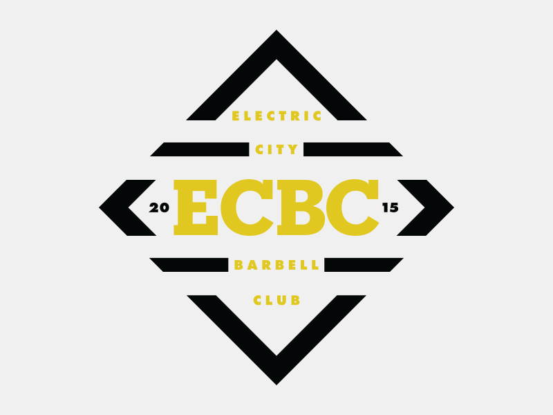 Electric City Barbell Club badge barbell club exercise futura iron logo neutraface serif slab weightlifting workout