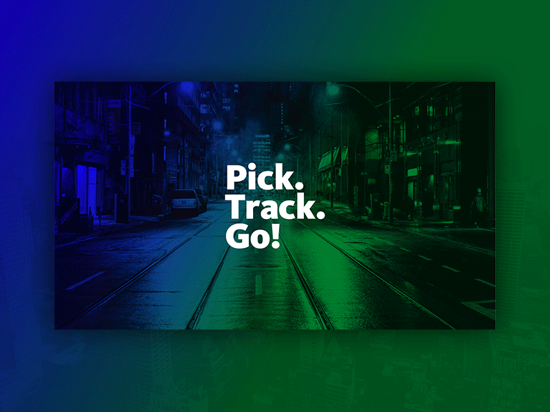 Pick. Track. Go! Style Guide app brand branding gradient kievit logo p styleguide ui uppercase ux web