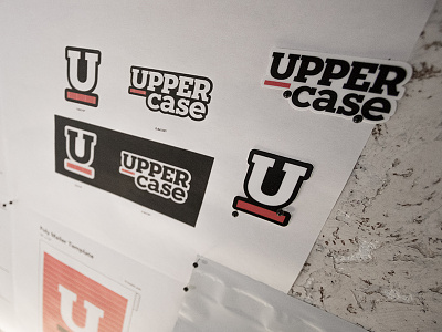 Uppercase Stickers II fuschia pink print slab serif sticker mule stickers typography u uppercase