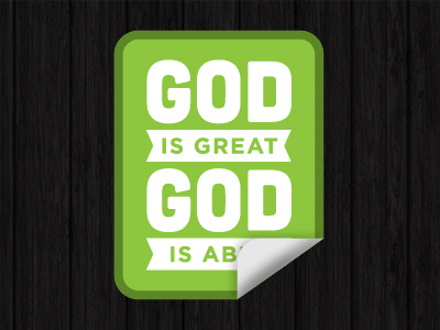 God Is Great / God Is Able cubano sticker typography