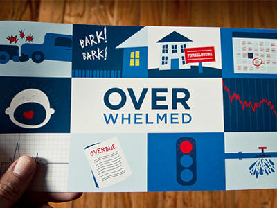 Overwhelmed Mailer 2d illustration vector