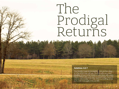 The Prodigal Returns bandera layout magazine photography typography