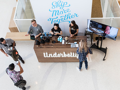 Underbelly Coffee Cart booth cart coffee cart conference environmental lettering logotype monstro underbelly
