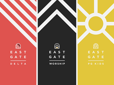 East Gate Secondary Marks branding branding design church gate logo logo animation shield stairs system