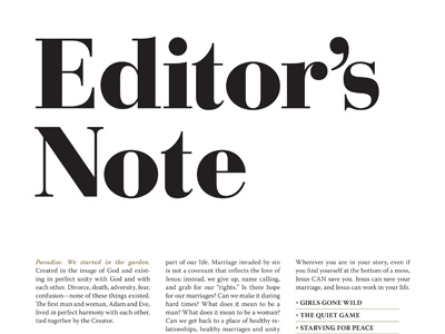 Editor's Note bodoni magazine
