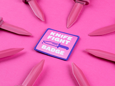 Knife Fight Badge Patch badge badges knife patch patch design pink print underbelly