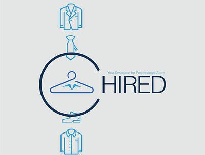 HIRED | Professional Clothing Closet Branding branding design logo