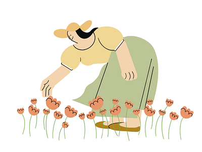 Illustration-Flower Picking illustration