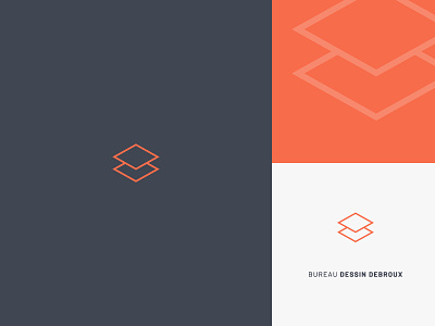 Logo — Bureau Dessin Debroux b blue d logo minimalist orange simple square