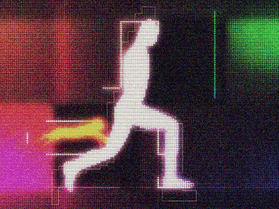 Running Man animation avant garde colorful experimental trippy